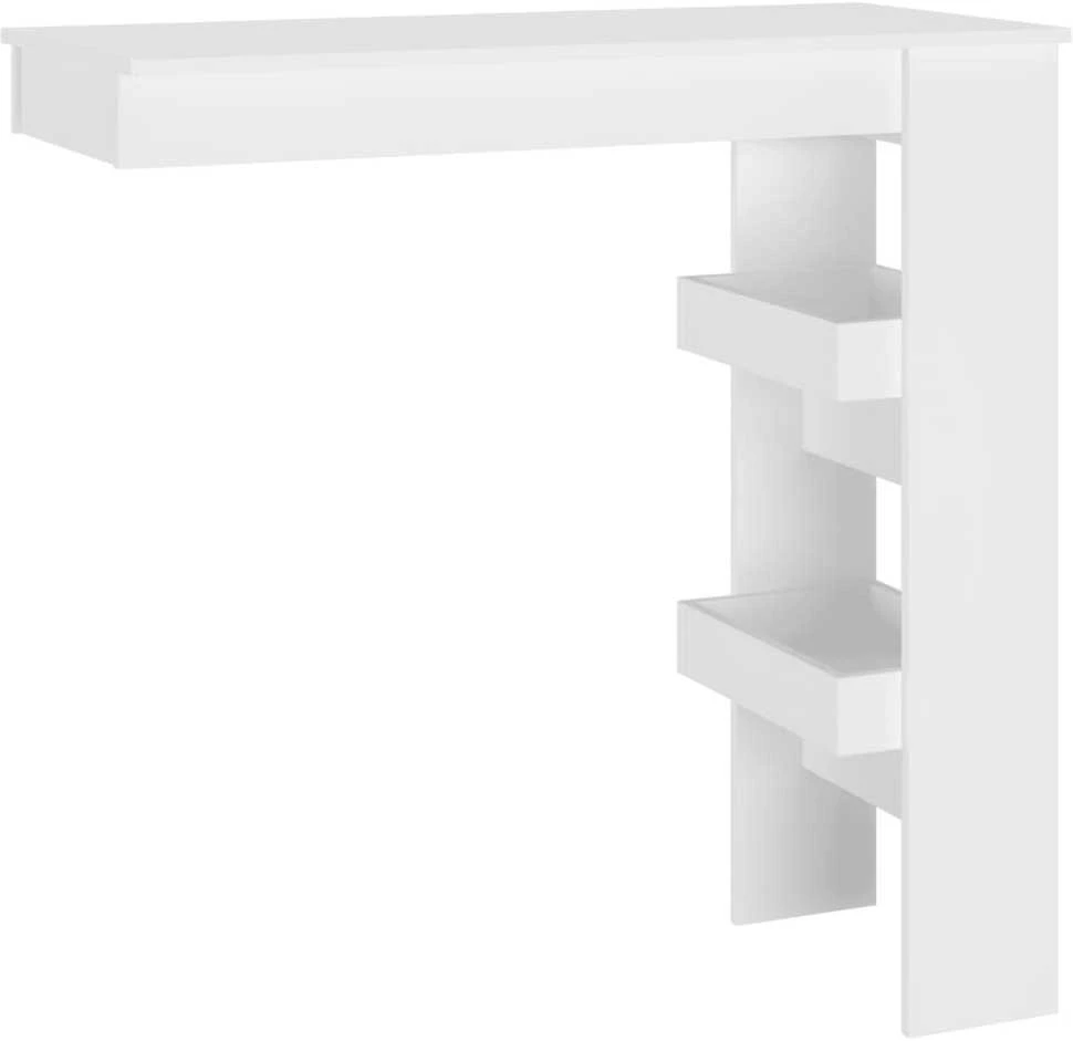 Sieninis baro staliukas, baltas, 102x45x103,5cm, mediena
