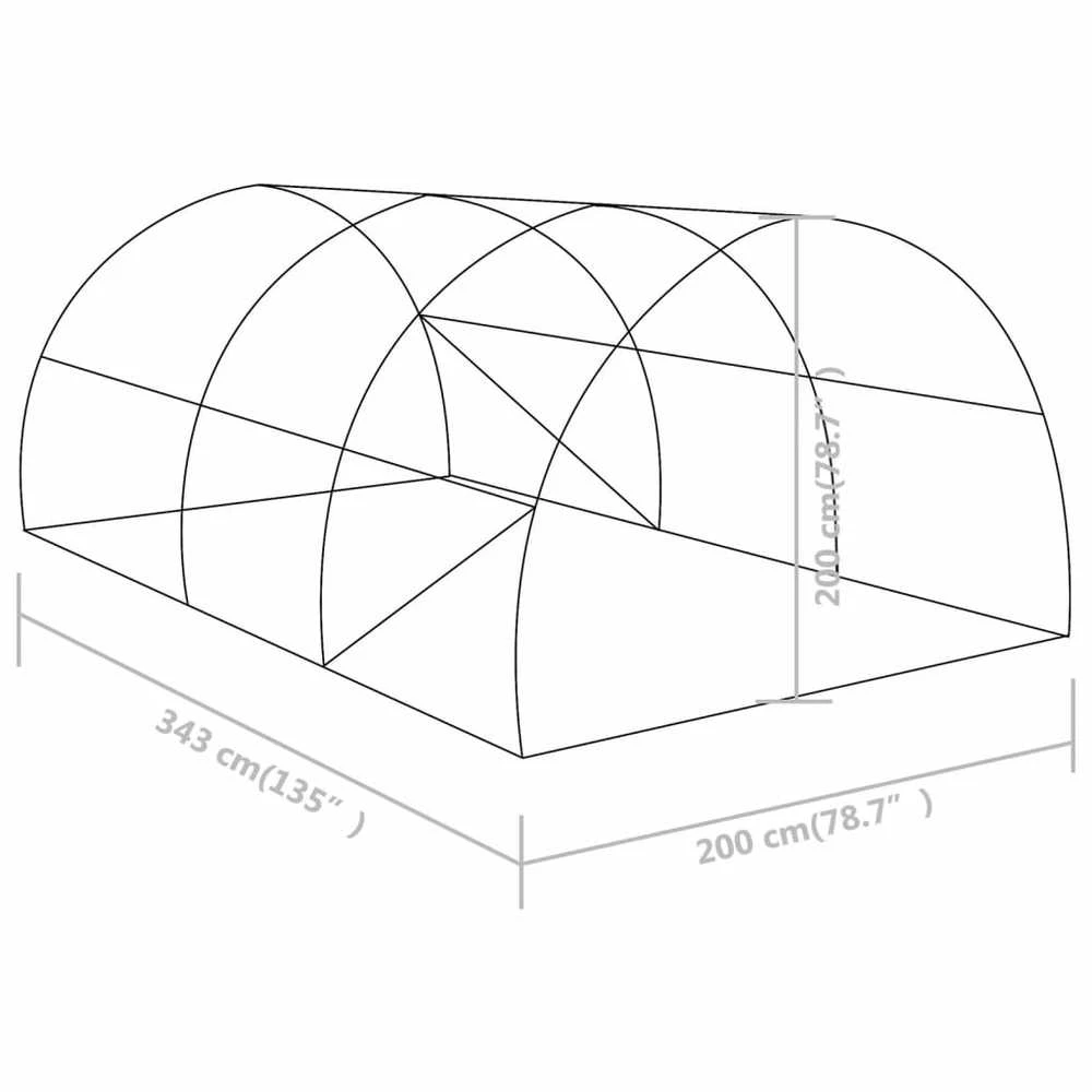 Šiltnamis, 3,43x2x2m, 6,86m²