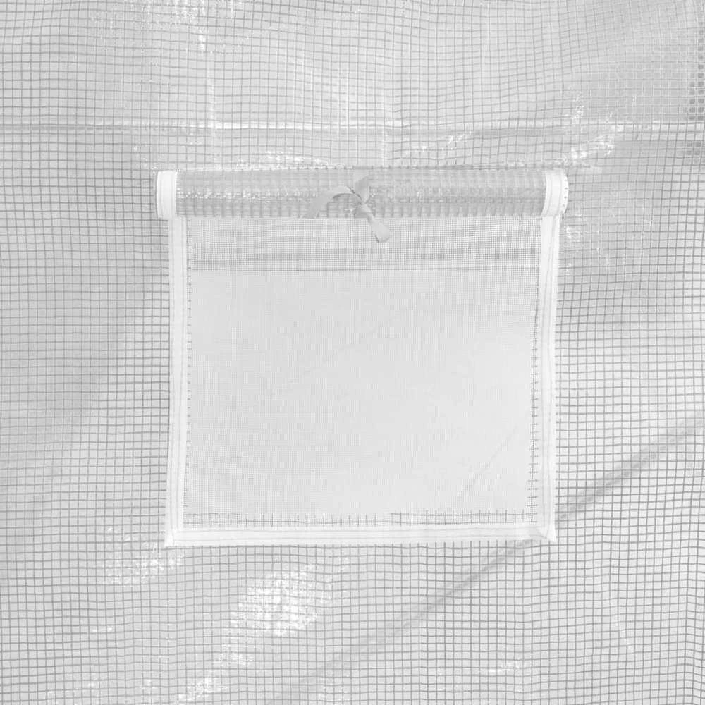 Šiltnamis su plieno rėmu, baltos spalvos, 5x4x2,3m, 20m²