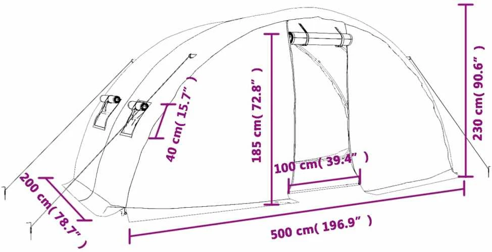 Šiltnamis su plieno rėmu, baltos spalvos, 5x2x2,3m, 10m²