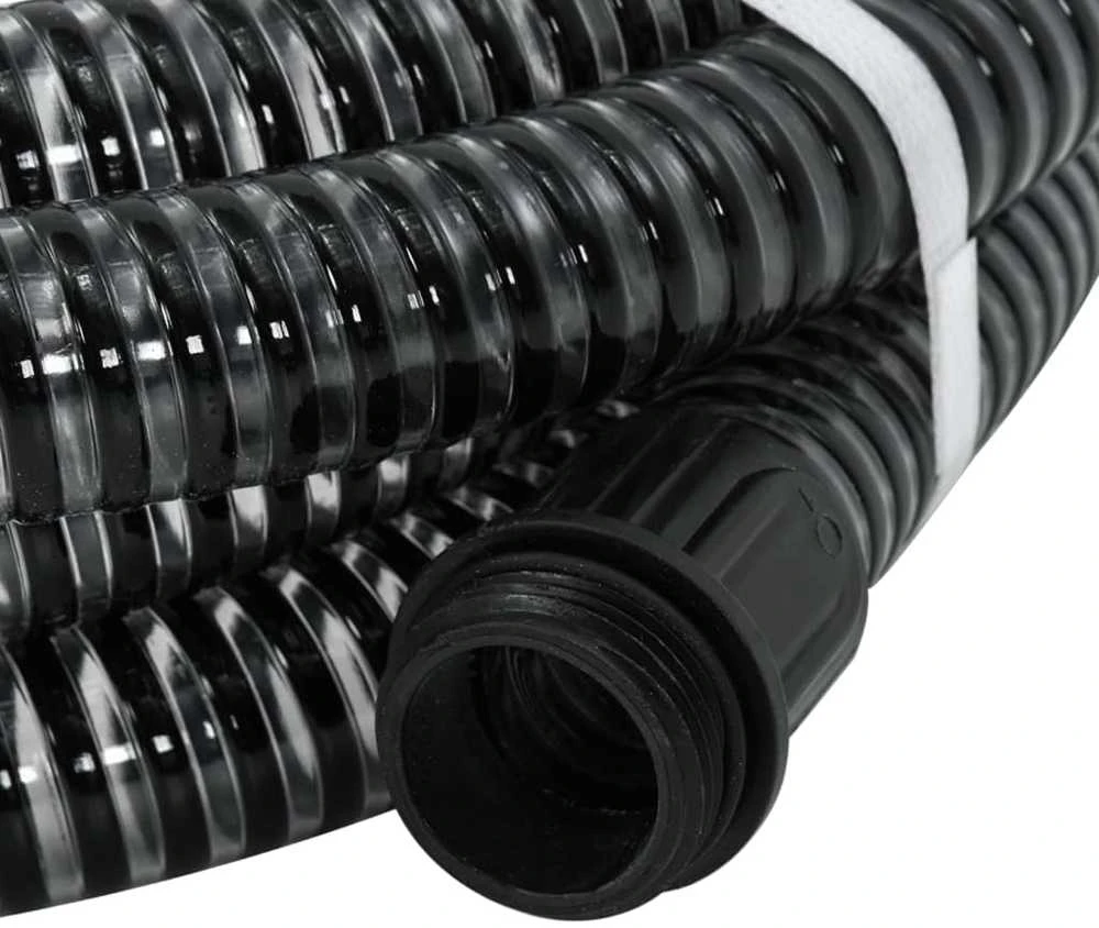 Siurbimo žarna su žalvarinėmis jungtimis, juoda, 1,1", 5m, PVC