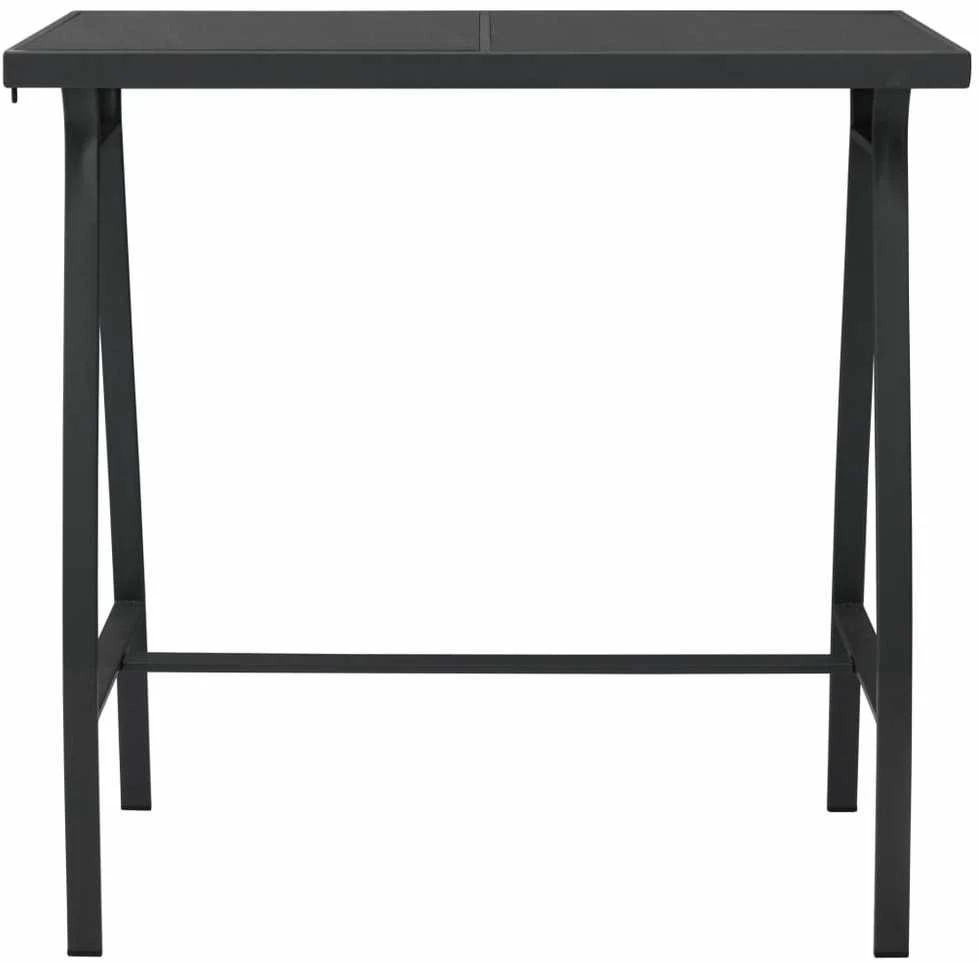 Sodo baro stalas, juodas, 110x60x110cm, grūdintas stiklas