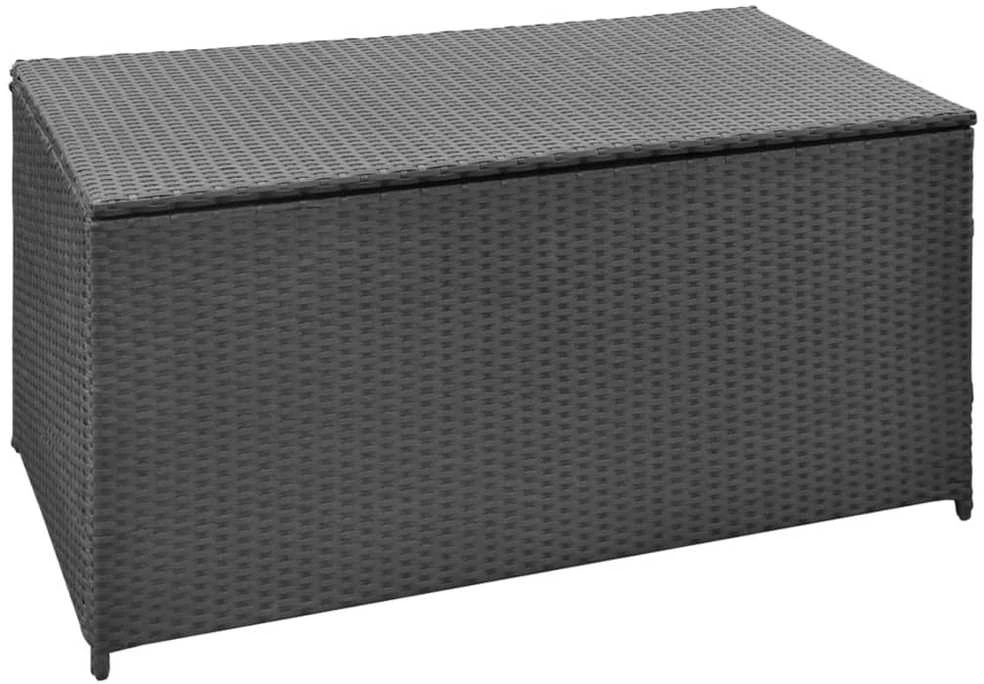 Sodo daiktadėžė, juoda, 120x50x60cm, poliratanas