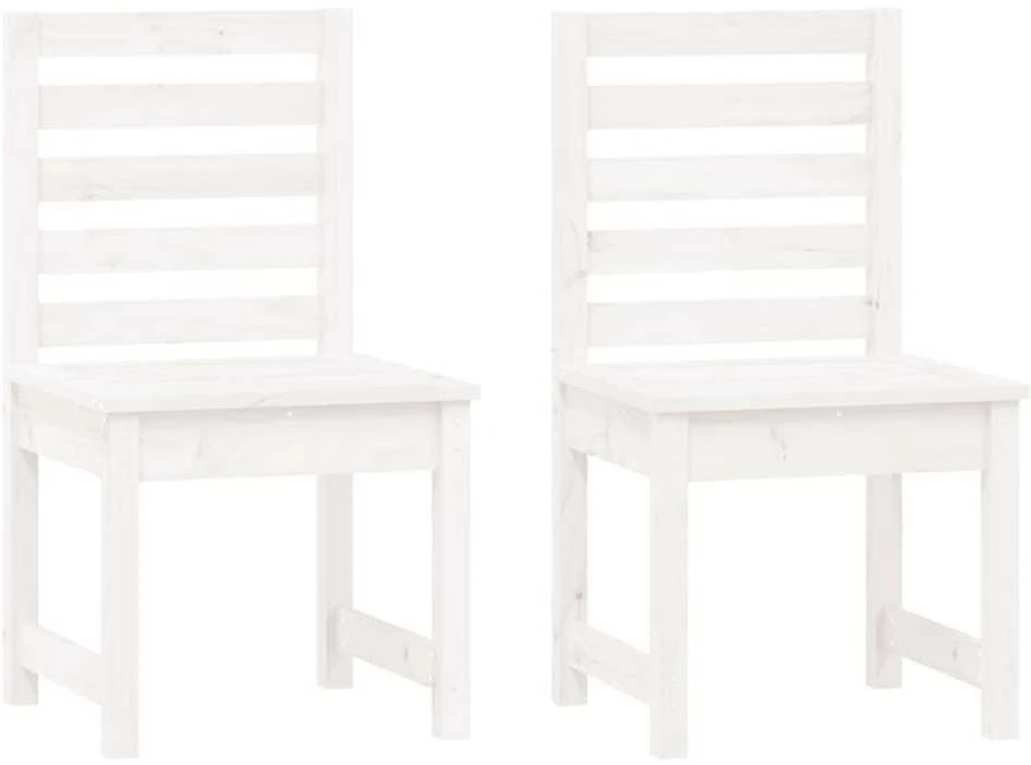 Sodo kėdės 2vnt. baltos 50x48x91,5cm pušies medienos masyvas