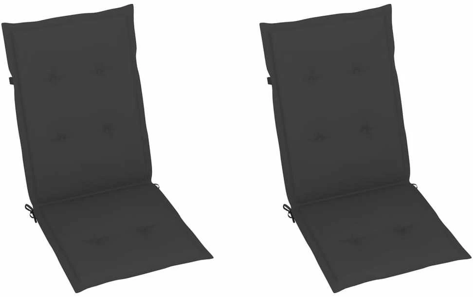 Sodo kėdės pagalvėlės, 2vnt., antracito, 120x50x3cm, audinys
