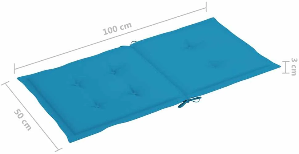 Sodo kėdės pagalvėlės, 4vnt., mėlynos, 100x50x3cm, audinys