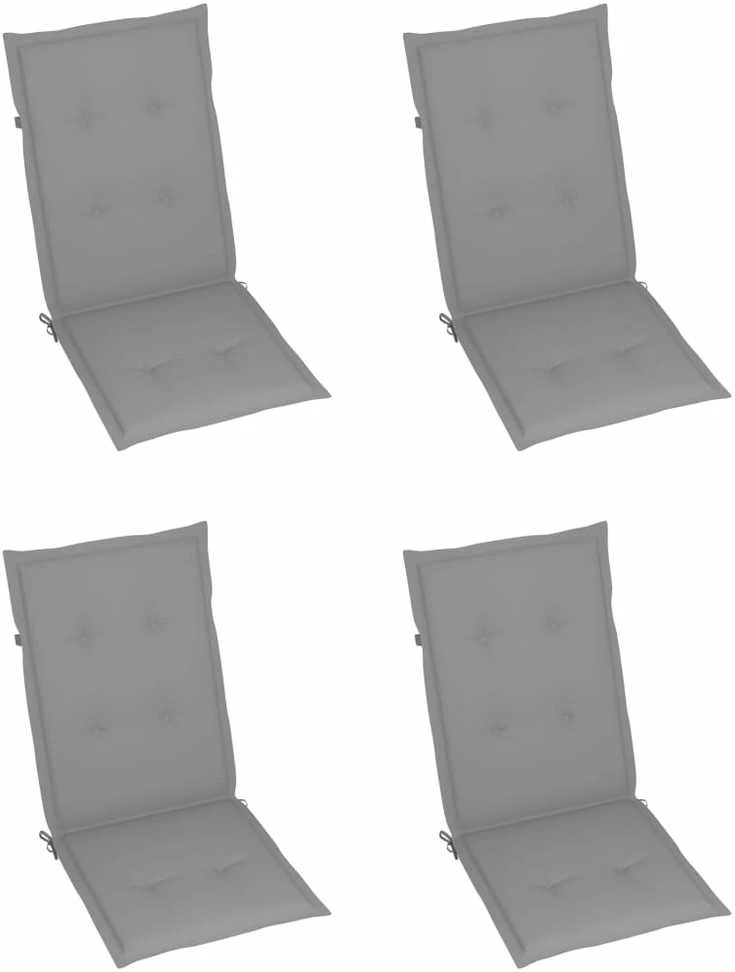 Sodo kėdės pagalvėlės, 4vnt., pilkos, 120x50x3cm, audinys