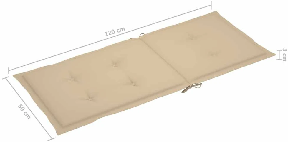 Sodo kėdės pagalvėlės, 4vnt., smėlio, 120x50x3cm, audinys