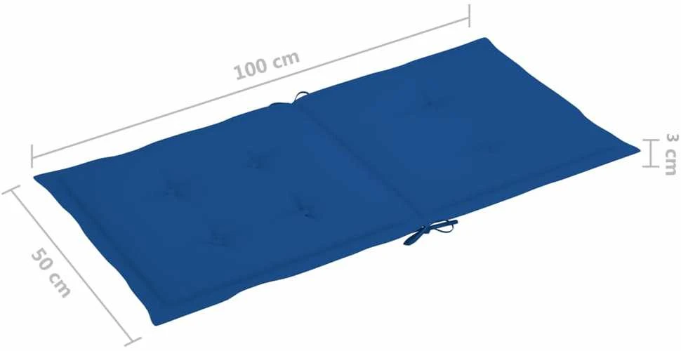 Sodo kėdės pagalvėlės, 6vnt., mėlynos, 100x50x3cm, audinys