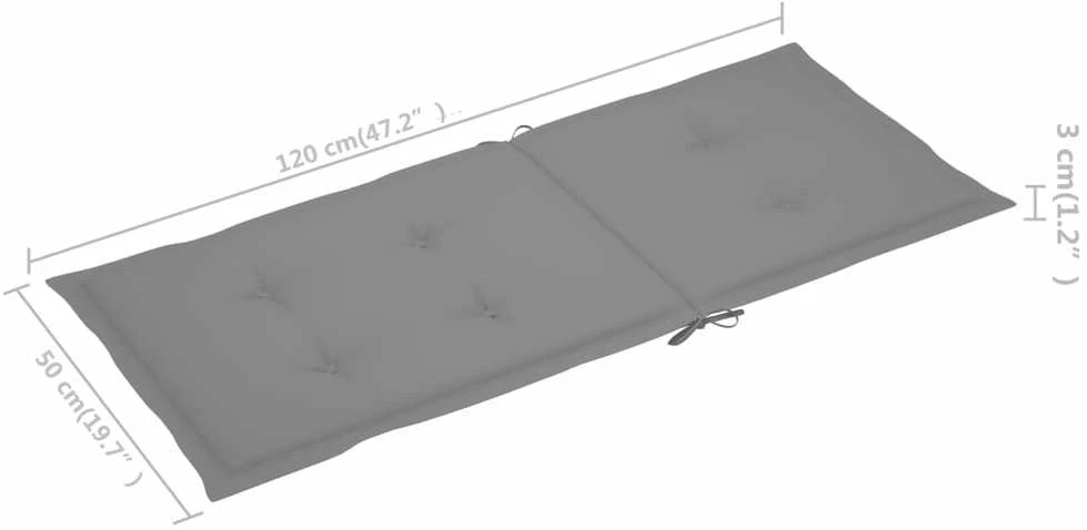 Sodo kėdės pagalvėlės, 6vnt., pilkos, 120x50x3cm, audinys