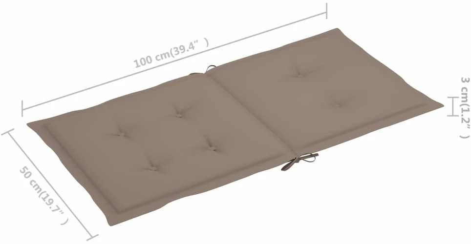 Sodo kėdės pagalvėlės, 6vnt., taupe, 100x50x3cm, audinys