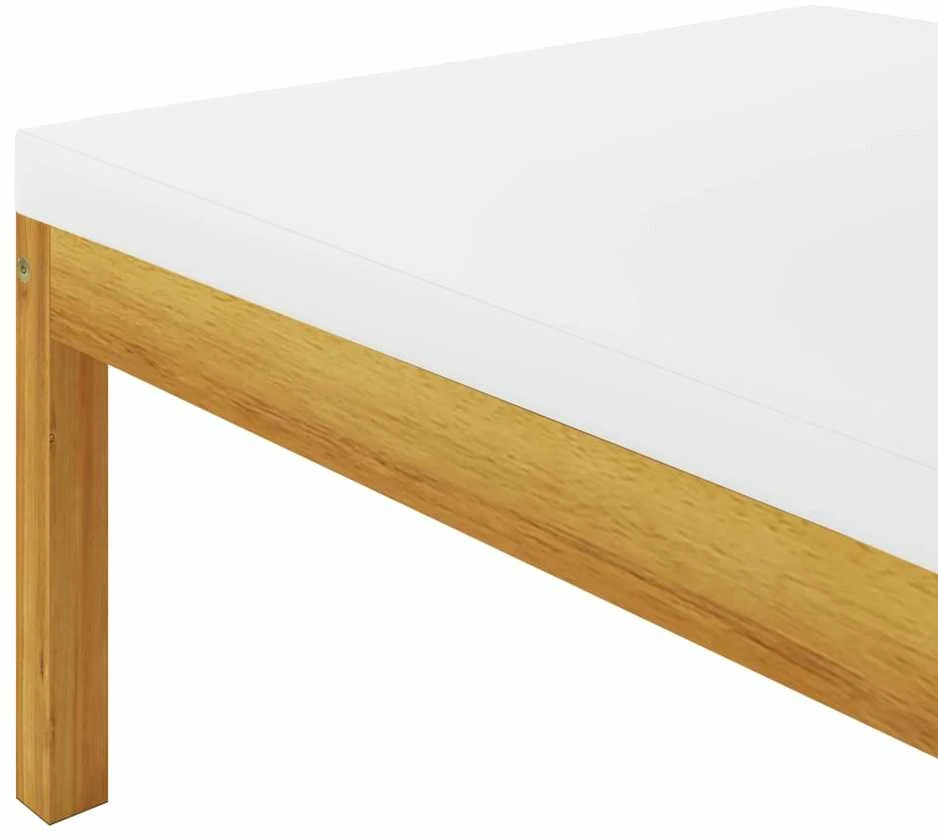 Lauko baldų komplektas Sodo komplektas su kreminėmis pagalvėlėmis, 8 dalių, akacija