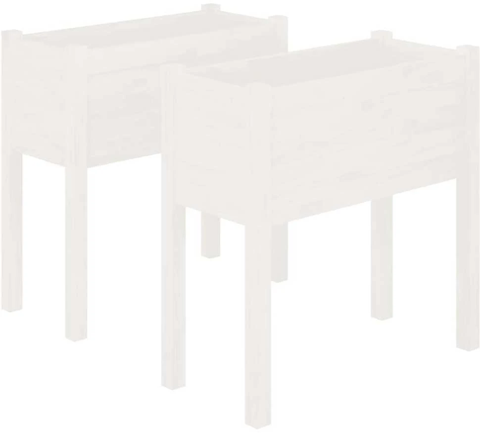 Sodo loveliai, 2vnt., balti, 70x31x70cm, pušies masyvas