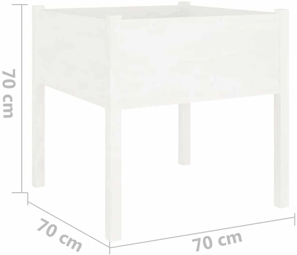 Sodo loveliai, 2vnt., balti, 70x70x70cm, pušies masyvas