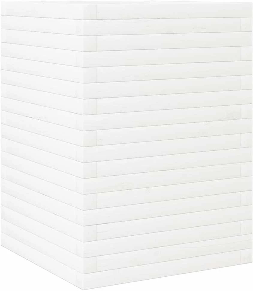 Sodo lovelis, baltas, 50x50x68,5cm, pušies medienos masyvas