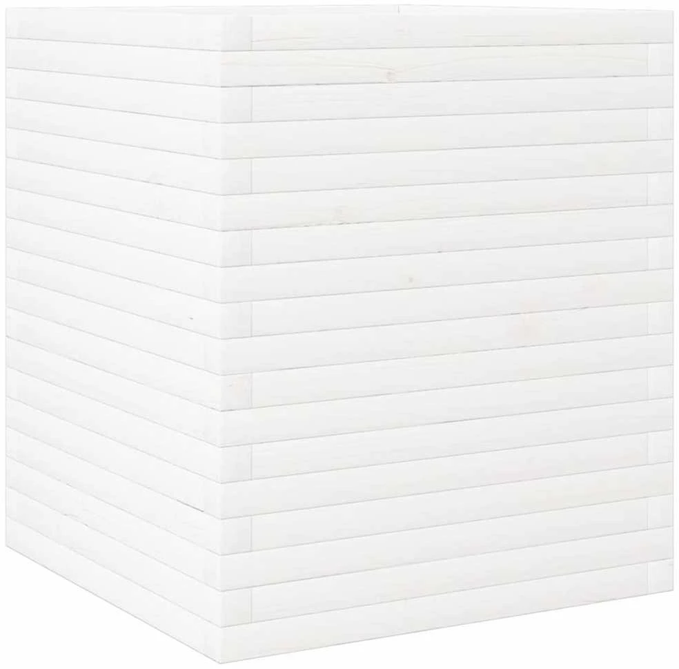 Sodo lovelis, baltas, 60x60x68,5cm, pušies medienos masyvas