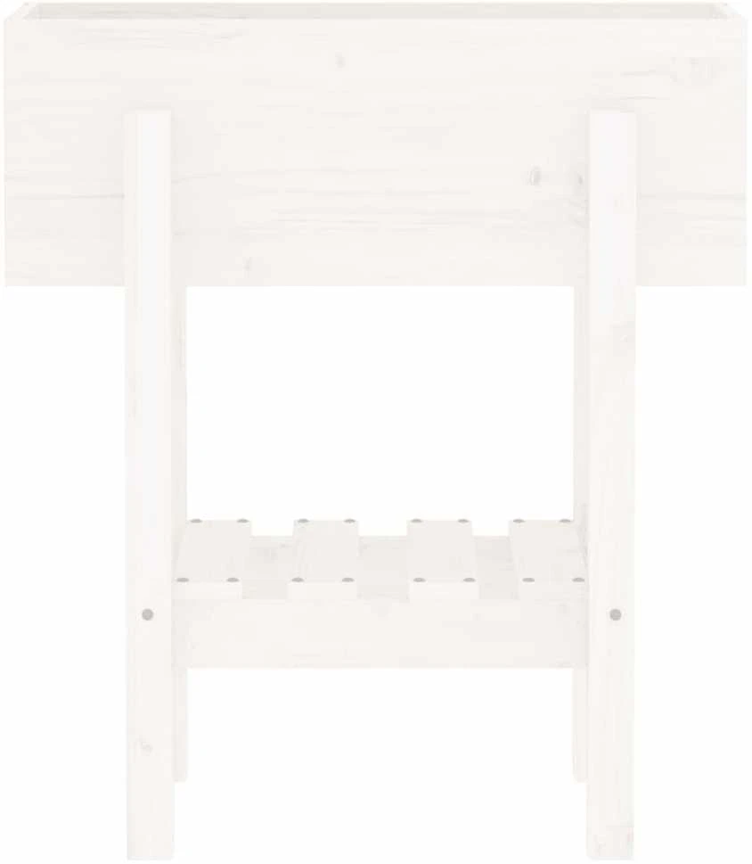 Sodo lovelis, baltas, 62x30x69cm, pušies medienos masyvas