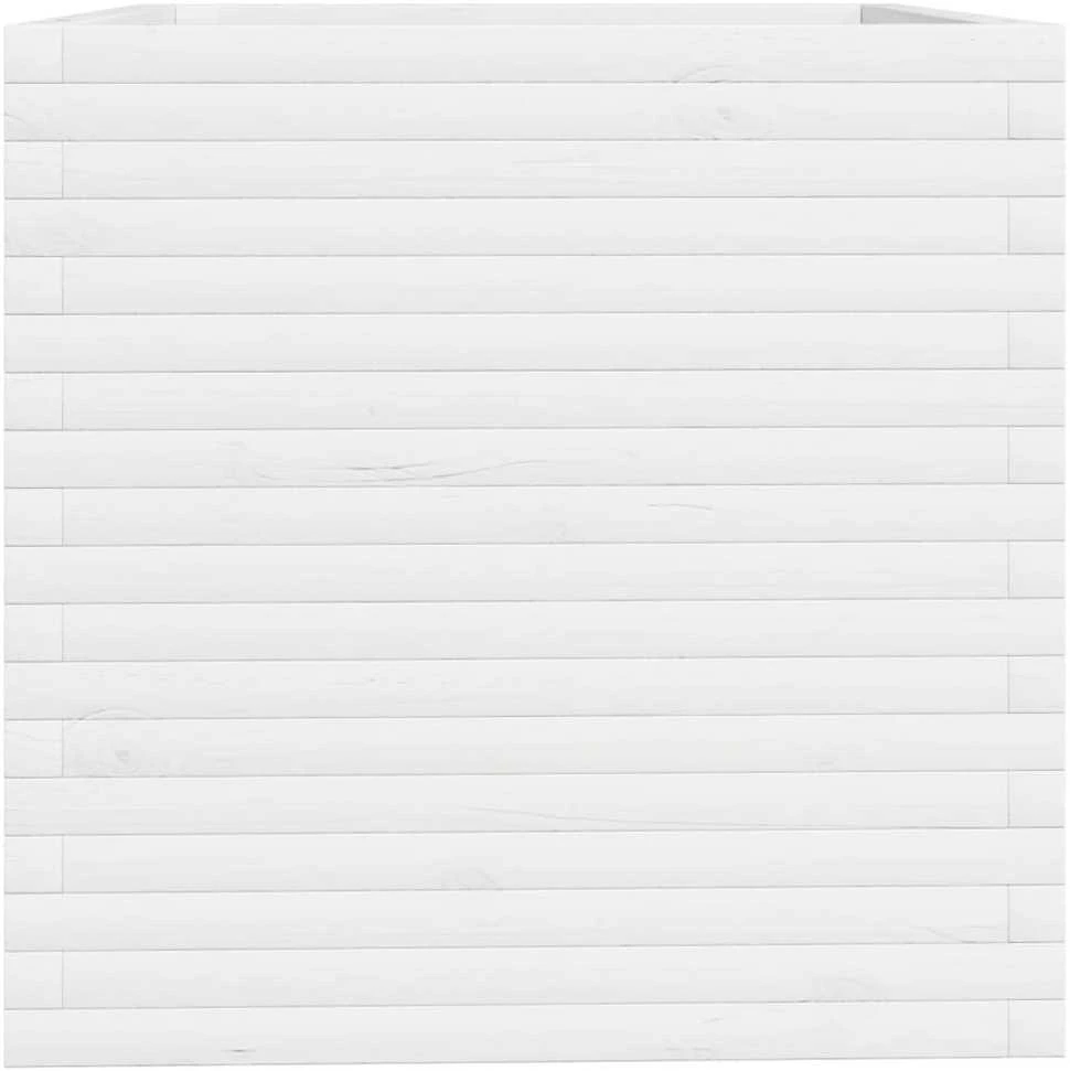 Sodo lovelis, baltas, 70x70x72,5cm, pušies medienos masyvas