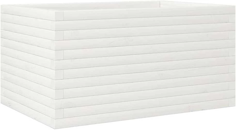 Sodo lovelis, baltas, 90x60x45,5cm, pušies medienos masyvas