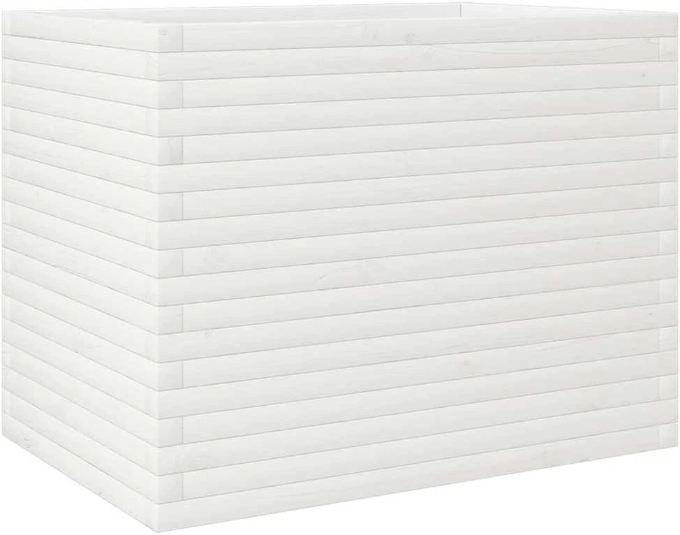 Sodo lovelis, baltas, 90x60x68,5cm, pušies medienos masyvas