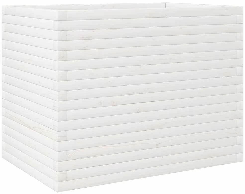 Sodo lovelis, baltas, 90x60x68,5cm, pušies medienos masyvas