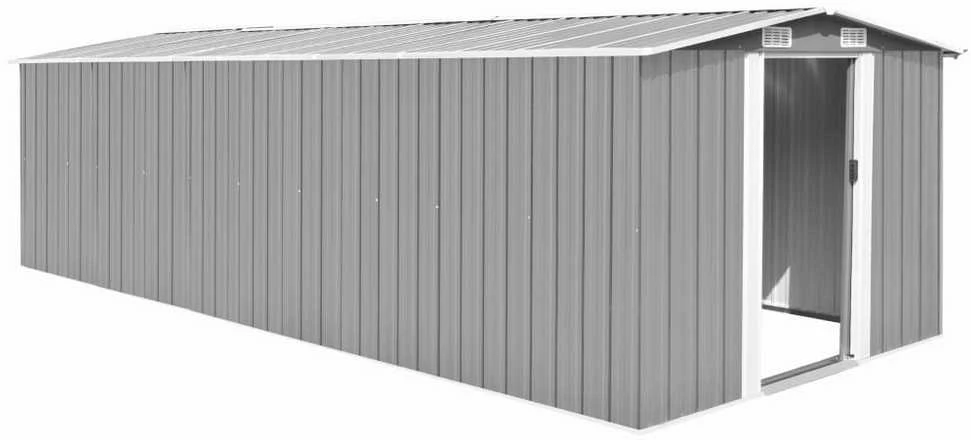 Sodo pašiūrė, pilkos spalvos, 257x580x181cm, metalas