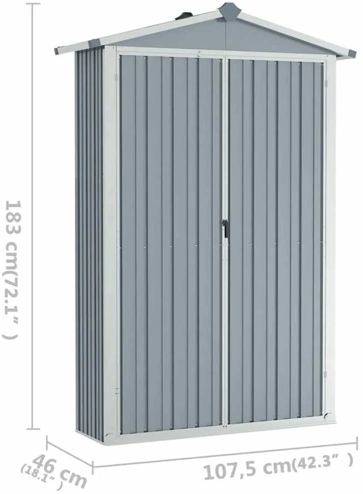 Sodo pašiūrė, pilka, 116x45x175cm, galvanizuotas plienas