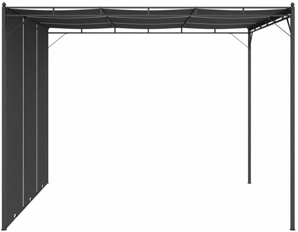 Sodo pavėsinė su šonine užuolaida, antracito spalvos, 3x3x2,25m