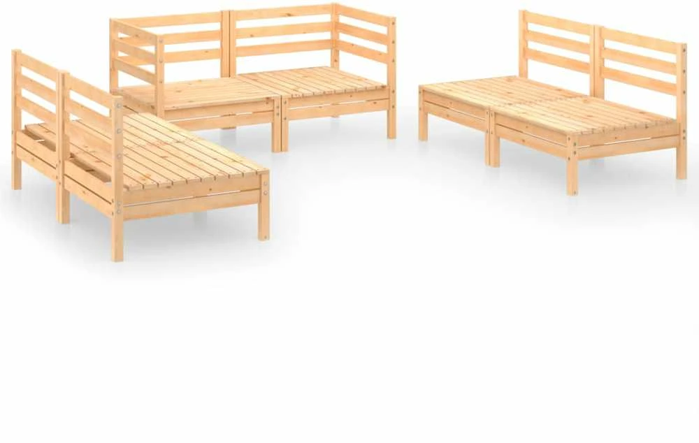 Lauko baldų komplektas Sodo poilsio baldų komplektas, 6 dalių, pušies masyvas