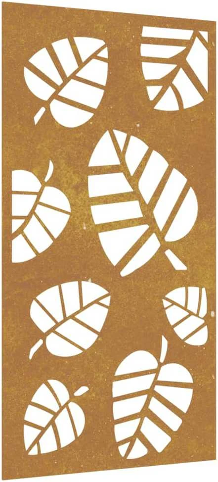 Nuotraukų rėmelis Sodo sienos dekoracija, 105x55cm, corten plienas, lapų dizaino