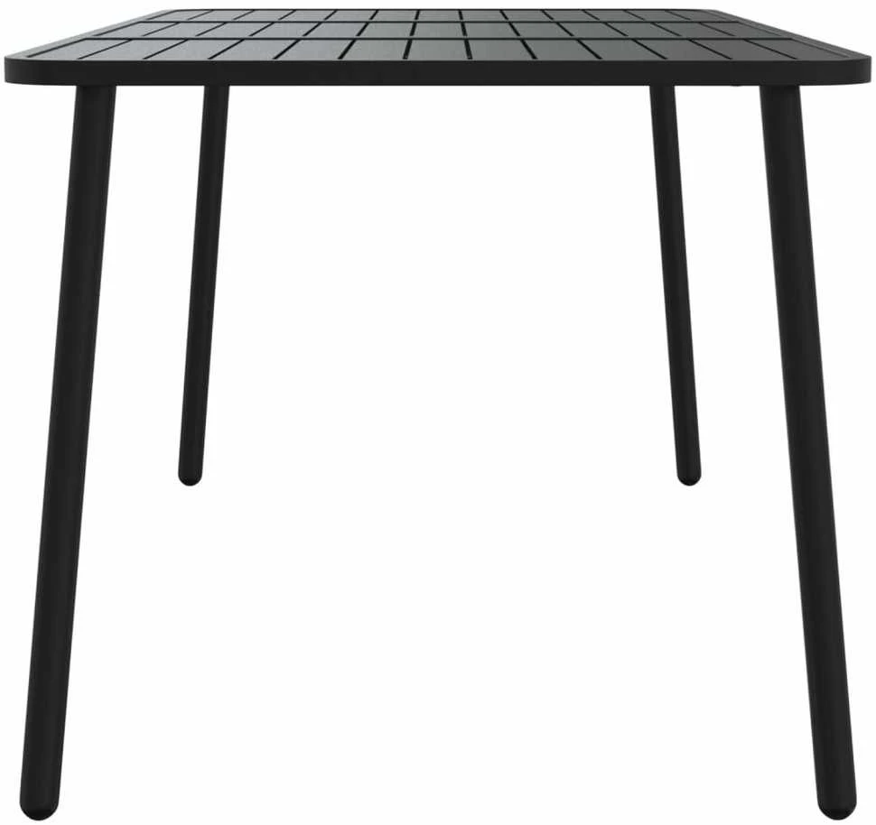Sodo stalas, antracito spalvos, 165x80x71cm, plienas
