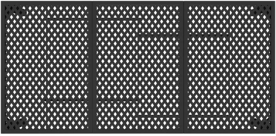Sodo stalas, antracito spalvos, 165x80x72cm, plienas