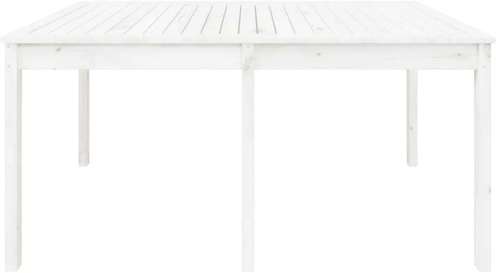 Sodo stalas, baltas, 159,5x82,5x76cm, pušies medienos masyvas