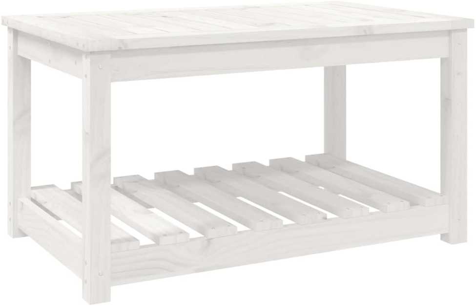 Sodo stalas, baltas, 82,5x50,5x45cm, pušies medienos masyvas