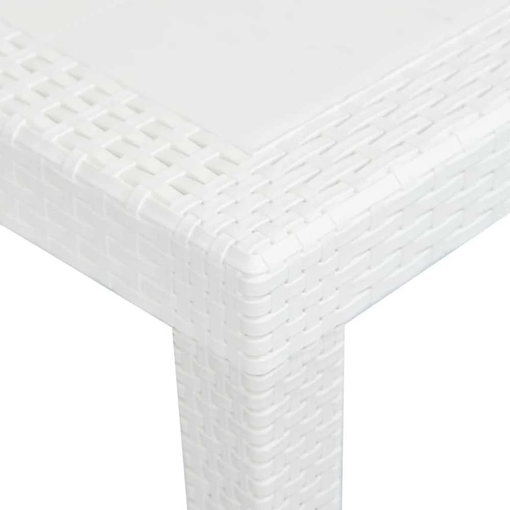 Sodo stalas, baltos sp., 150x90x72 cm, plastikas, rat. imit.