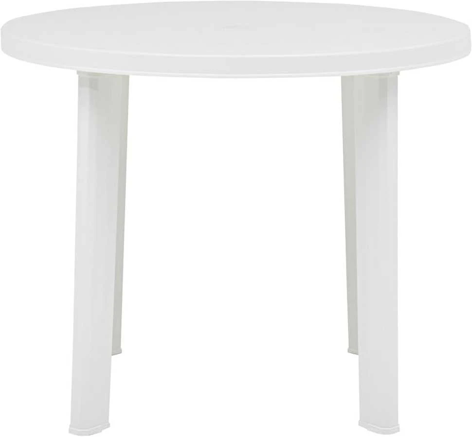 Sodo stalas, baltos spalvos, 89cm, plastikas