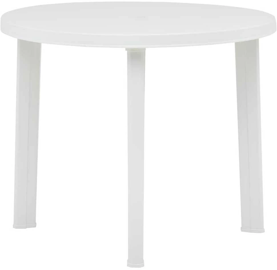 Sodo stalas, baltos spalvos, 89cm, plastikas