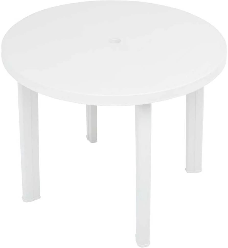 Sodo stalas, baltos spalvos, 89cm, plastikas