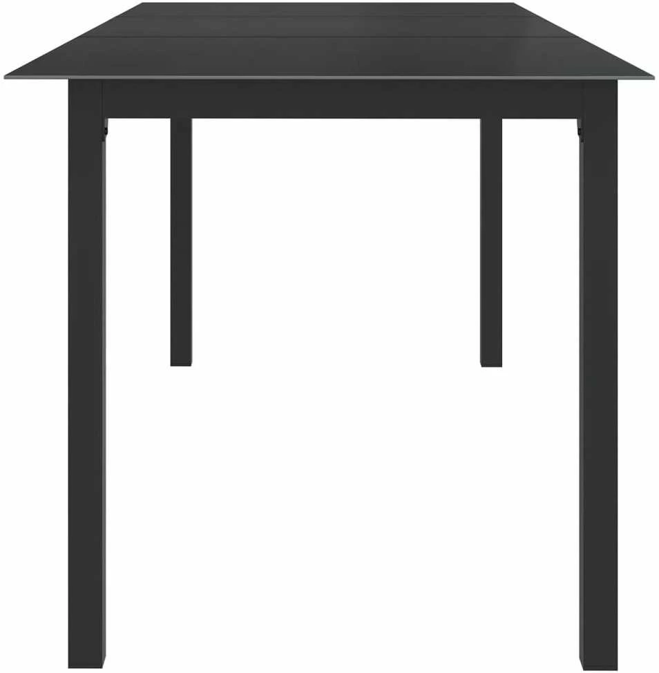 Sodo stalas, juodas, 190x90x74cm, aliuminis ir stiklas