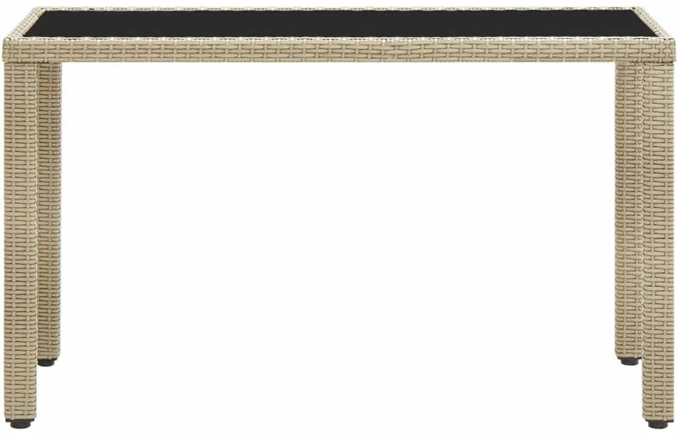 Sodo stalas, kreminis, 123x60x74cm, poliratanas