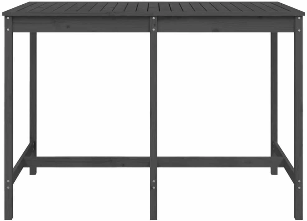 Sodo stalas, pilkas, 159,5x82,5x110cm, pušies medienos masyvas