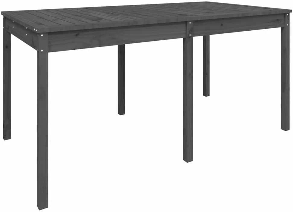 Sodo stalas, pilkas, 159,5x82,5x76cm, pušies medienos masyvas