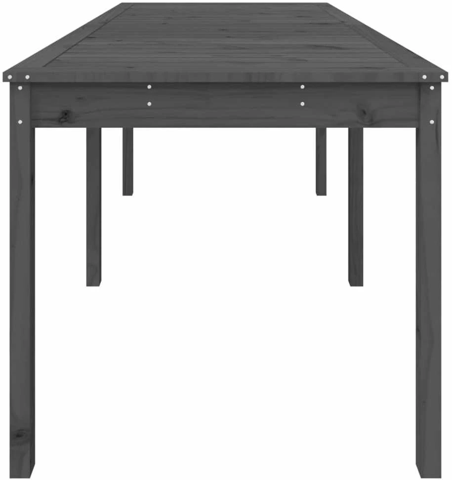 Sodo stalas, pilkas, 159,5x82,5x76cm, pušies medienos masyvas