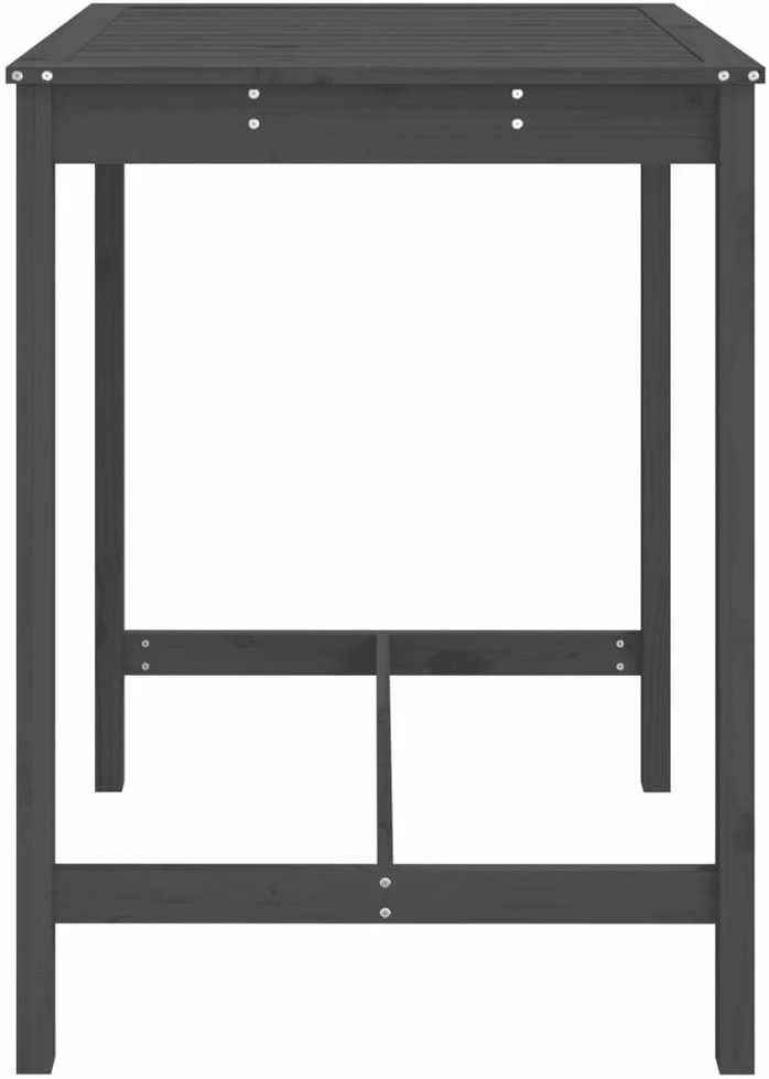 Sodo stalas, pilkas, 82,5x82,5x110cm, pušies medienos masyvas