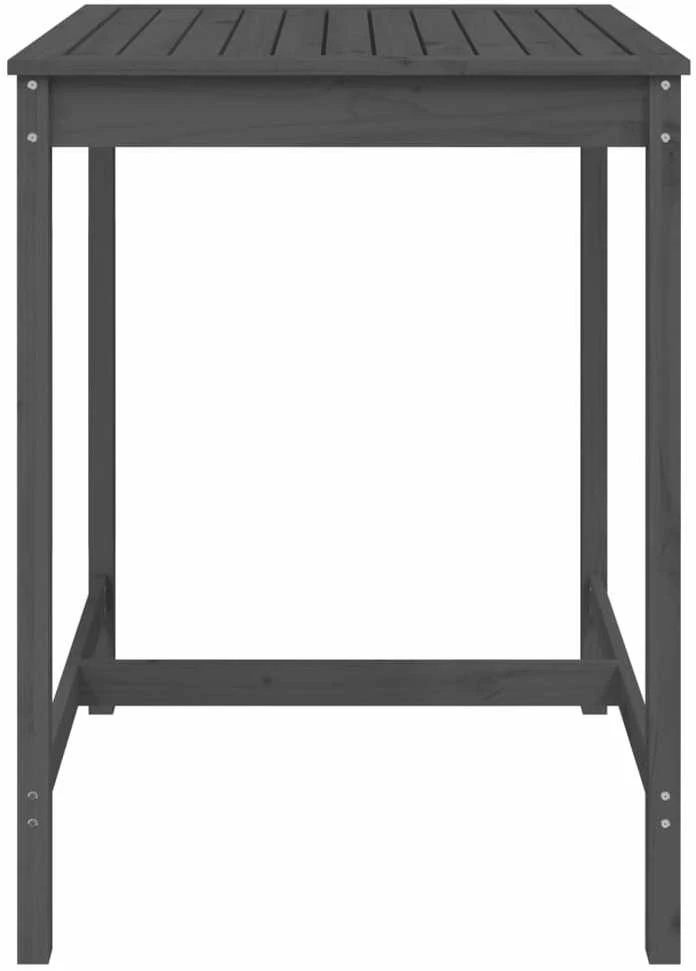 Sodo stalas, pilkas, 82,5x82,5x110cm, pušies medienos masyvas