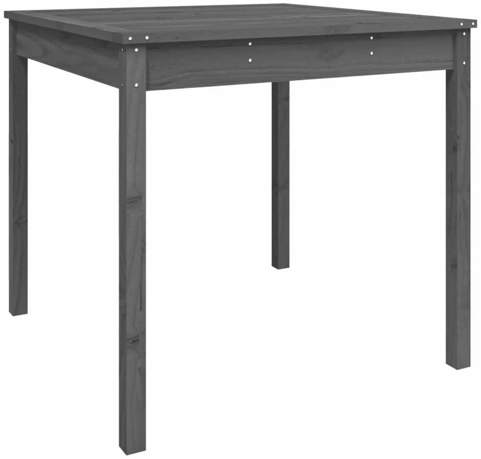 Sodo stalas, pilkas, 82,5x82,5x76cm, pušies medienos masyvas