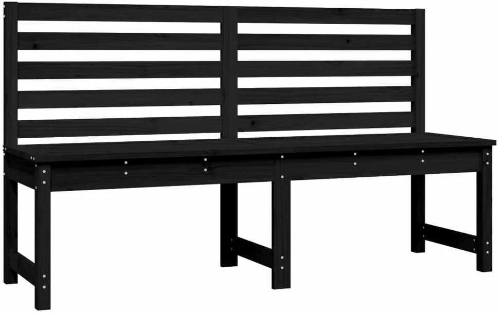 Sodo suoliukas, juodas, 157,5cm, pušies medienos masyvas