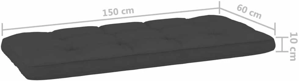 Sodo suoliukas su antracito pagalvėlėmis, 179cm, pušis