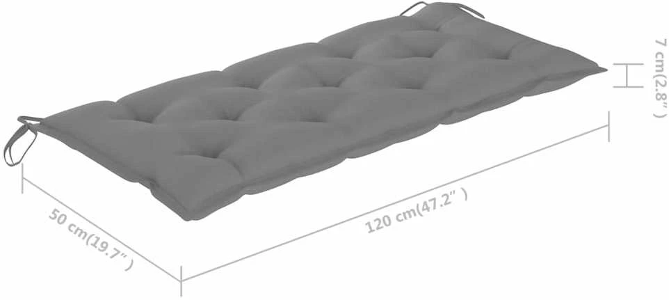 Sodo suoliukas su pagalvėle, 120cm, bambukas (41504+314945)