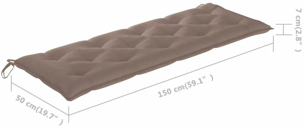 Sodo suoliuko pagalvėlė, taupe, 150x(50+50)x7cm, audinys
